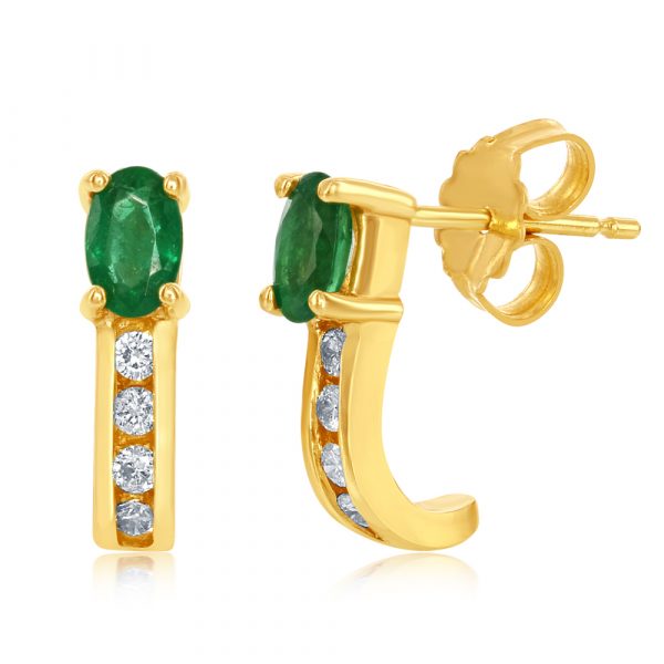 Emerald & Diamond Earring - Style#E1119-E