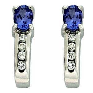 Tanzanite./ Diamond Earring