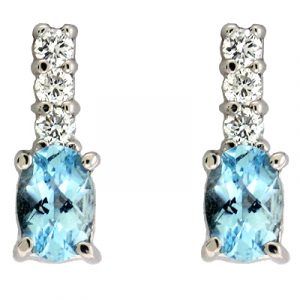 Aquamarine & Diamond Earring