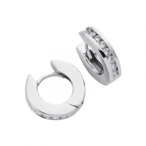 White Gold Huggie Earring