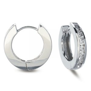 White Gold Huggie Earring