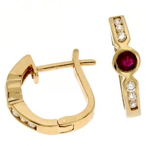 Ruby./ Diamond Earring