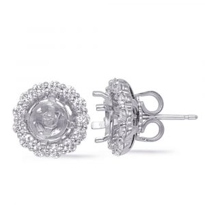 White Gold Jackets Earring 1ct Each