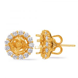 Yellow Gold Jackets Earring 1ct Each