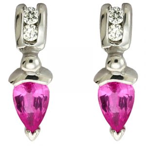 Pink Sapphire & Diamond Earring