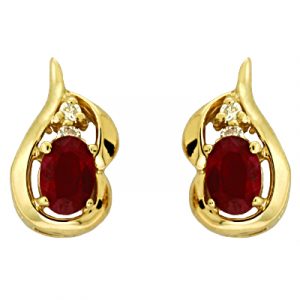 Ruby & Diamond Earring