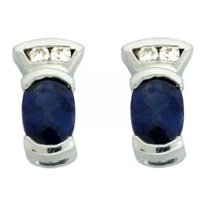 Sapphire & Dia White Gold Earring