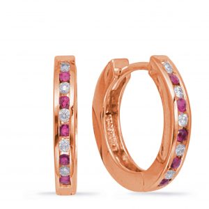 Huggie Earring Diamond & Ruby