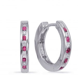 Huggie Earring Diamond & Ruby