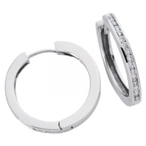 White Gold Huggie Earring