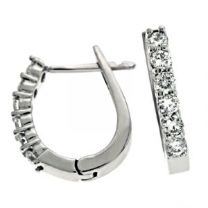 Hinged Hoop White Gold Earring