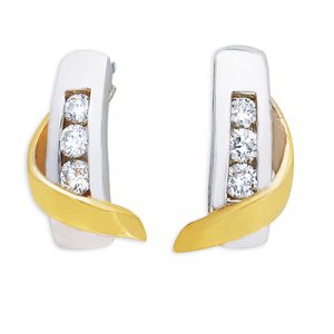 Yellow & White Gold Diamond Earring