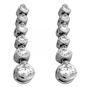 White Gold Tennis Earring