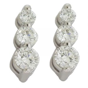 Three Stone Diamond Earring