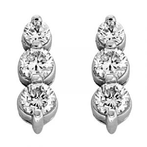 Three Stone Diamond Earring