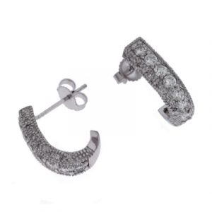 White Gold  J  Earring