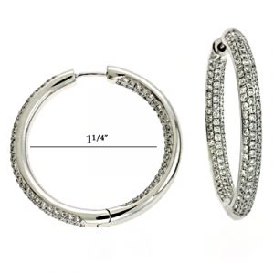 White Gold Huggie Earring Pave