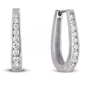 White Gold Huggie Earring