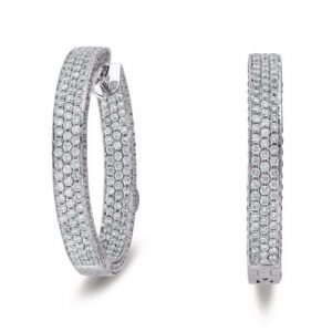 30mm Hoop Earrings  White Gold