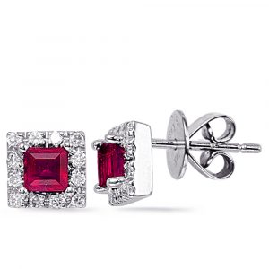 Ruby & Diamond Earring