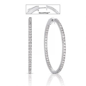 1.5 Securehinge Hoop Earring White Gold