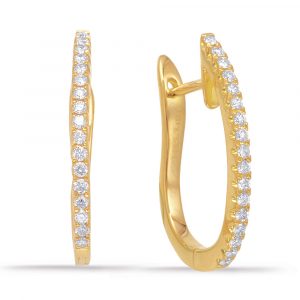 Yellow Gold 20mm Hoop Earring