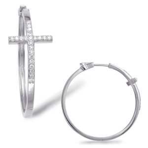 Cross Hoop Earring