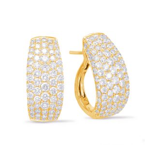 Yellow Gold Diamond Hoop Earring