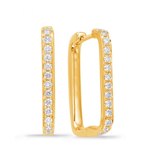 Yellow Gold Diamond Hoop Earring