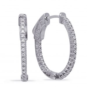 0.90 Inch Oval Securehinge Hoop Earring