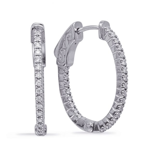 0.90 Inch Oval Securehinge Hoop Earring