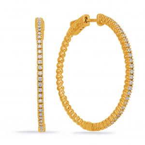 Yellow Gold 1.45 Inch Securehinge Hoop