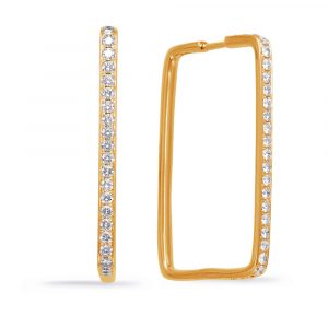 Yellow Gold Diamond Hoop Earring