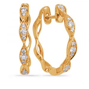 Yellow Gold Diamond Hoop Earring