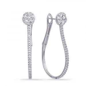 White Gold Diamond Hoop Earring