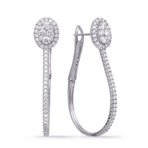 White Gold Diamond Hoop Earring