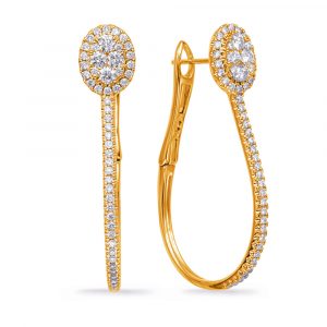 Yellow Gold Diamond Hoop Earring