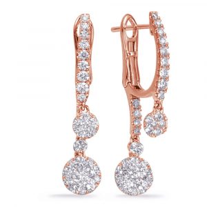 Rose Gold Diamond Hoop Earring