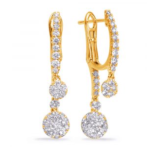 Yellow Gold Diamond Hoop Earring