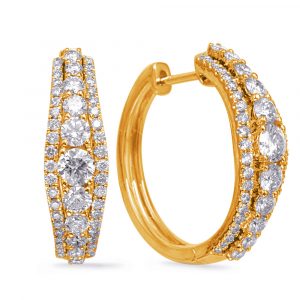 Yellow Gold Diamond Earring