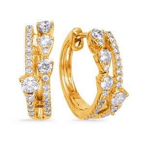 Yellow Gold Diamond Earring