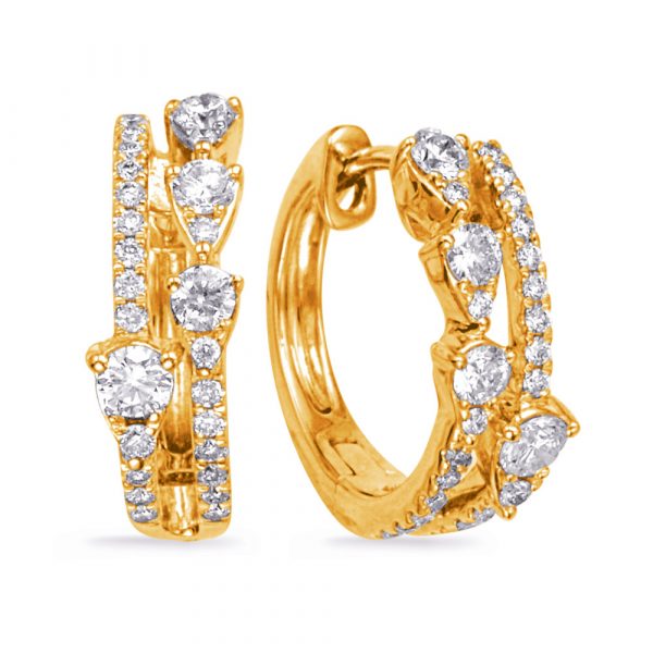 Yellow Gold Diamond Earring