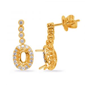 Yellow Gold Diamond Earring