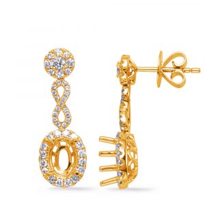 Yellow Gold Diamond Earring