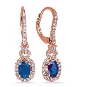 Rose Gold Sapphire & Diamond Earring