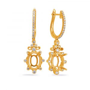 Yellow Gold Diamond Earring