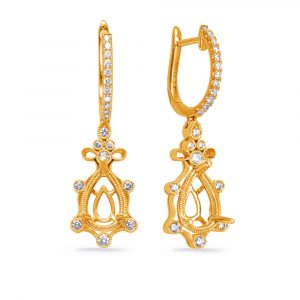 Yellow Gold Diamond Earring