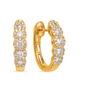 Yellow Gold Diamond Hoop Earring