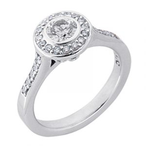 Platinum Halo Engagement Ring