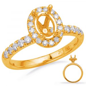 Yellow Gold Halo Engagement Ring